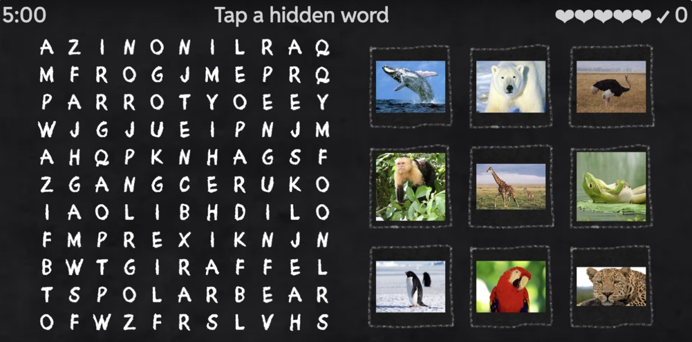 Guess the Animal Wordsearch - Free Online Game